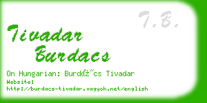 tivadar burdacs business card